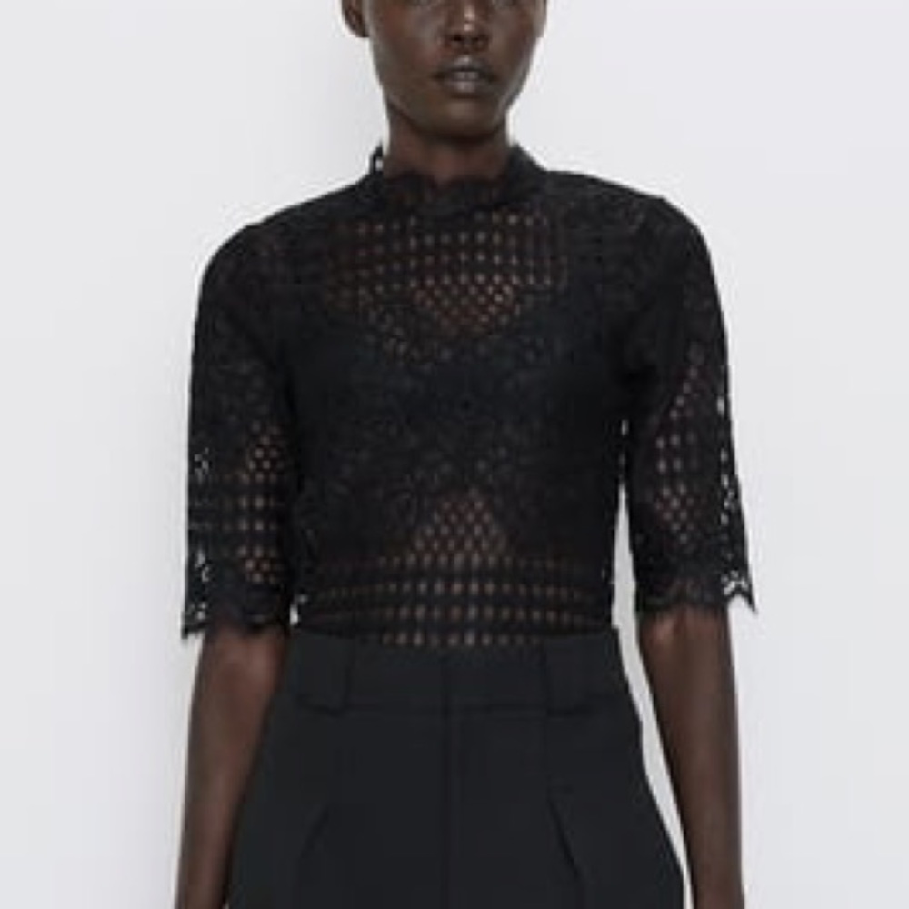 Zara- Black Lace Top